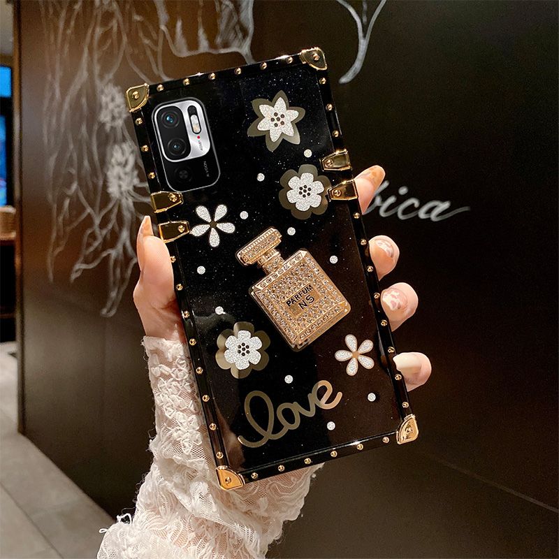 Husă de flacon de parfum cu diamante de lux pentru Xiaomi Redmi 9T 9A 9C NFC Note 8 9 10 11 Pro 9S 10S 11S pătrat de protecție pentru telefon C_voghion.com