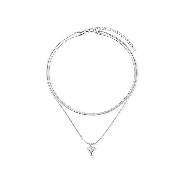 Collana da donna con doppio strato di serpente d'amore, in osso, leggera, di lusso, di alta qualità, con design alla moda e temperamento, catena per clavicola_voghion.com