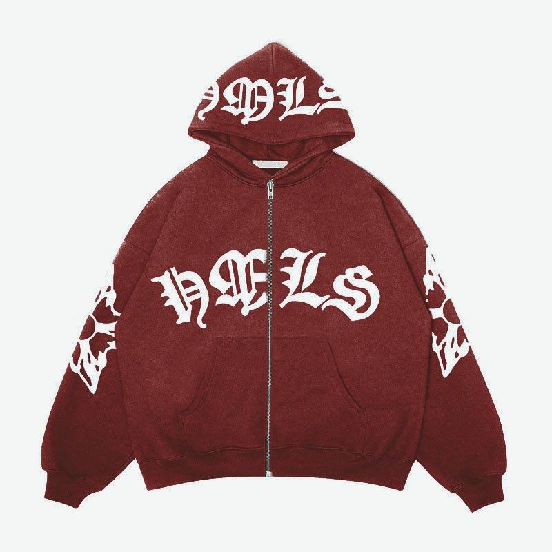 Herrenbekleidung Sweatshirt Gothic Style Letter Pattern Print Hoodie Trendy Kleidung Jugendkleidung_voghion.com