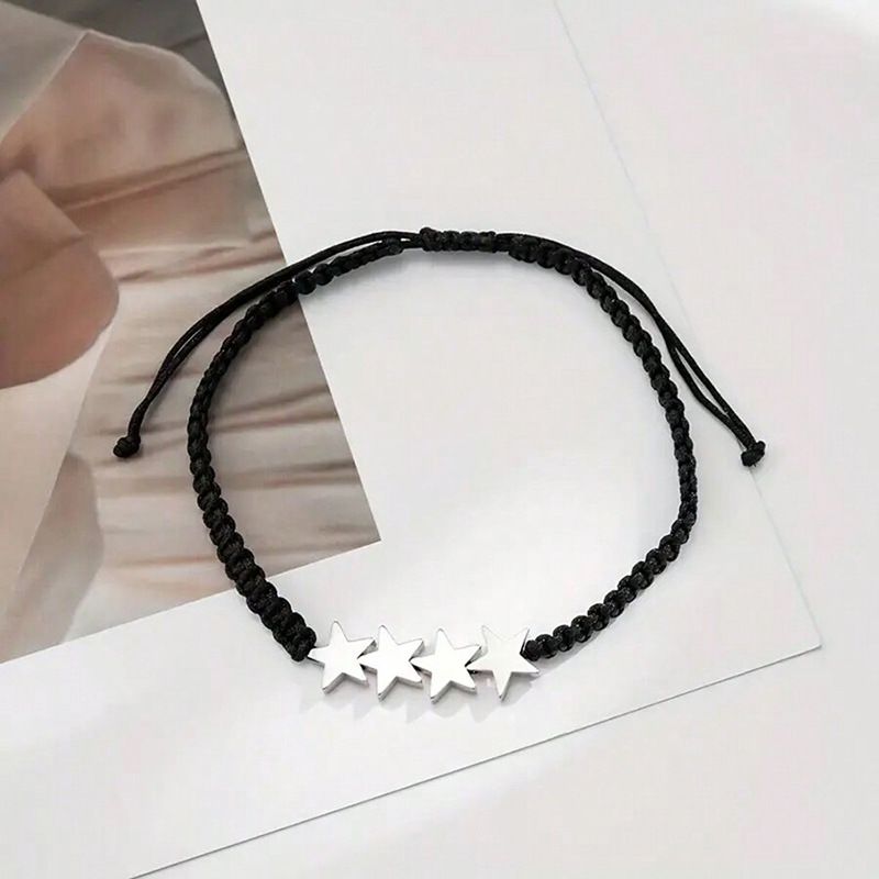 Fashion Simple Handwoven Style Five-Pointed Star Beach Anklet For Men_voghion.com