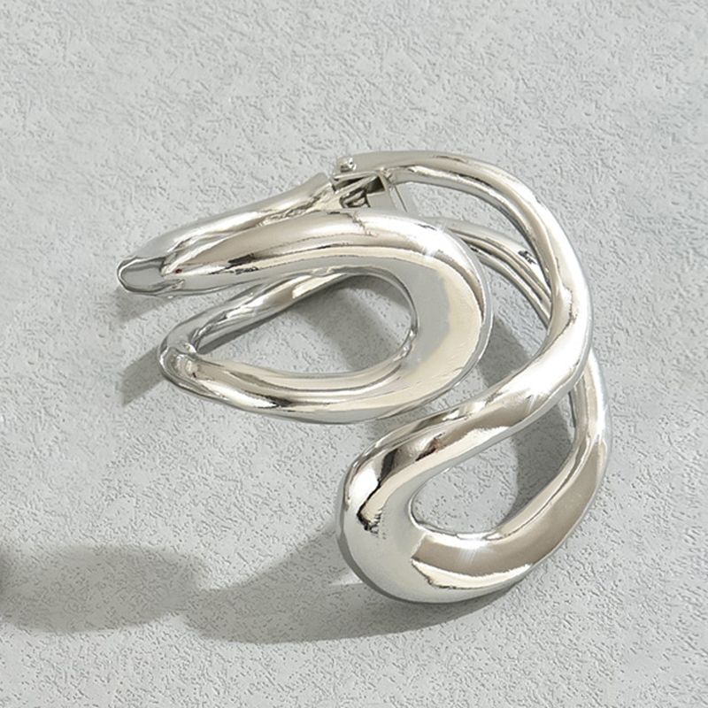 Minimalistische dubbele cirkelketting - lichte luxe geometrische sieradenset voor dames, vergulde/zilveren moderne ketting en armband_voghion.com