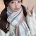 Sciarpa scozzese da donna, versione coreana per studentesse, versatile scialle autunnale e invernale, ragazza carina a doppio uso, sciarpa calda_voghion.com