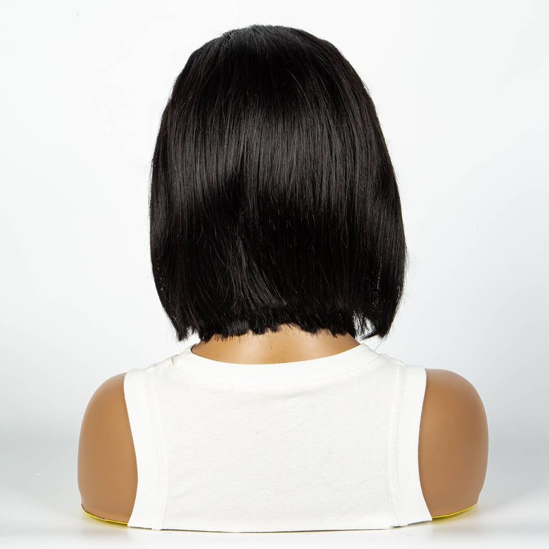 Peluca Bob de cabello humano 13x4, pelucas delanteras de encaje Bob cortas y rectas, cabello humano prearrancado, pelucas Bob, pelucas frontales de cabello humano virgen brasileño_voghion.com