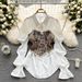 Women's Clothing Spring and Summer New Design Retro Pattern Bandage Outerwear Small Vest Mid Length A Line Puffy Shirt Dress_voghion.com