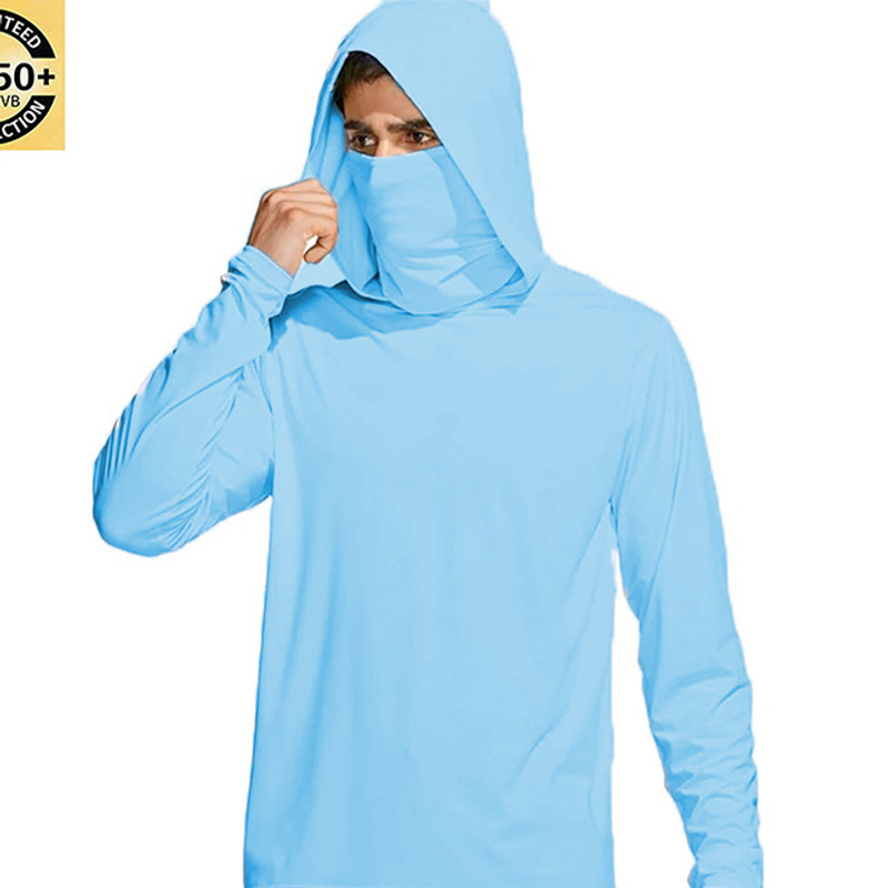 Roupas masculinas Jaqueta de proteção solar para homens e mulheres Seda gelada Upf50+ Roupa de proteção solar anti-ultravioleta para áreas externas Camisa longa de proteção solar_voghion.com