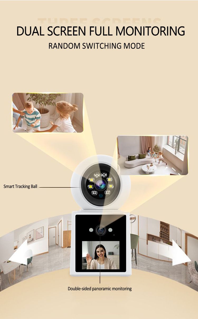RSCAMTOM 2.4-Inch Dual-Lens WiFi Video Baby Monitor With Two-Way Audio, Night Vision, 360° Rotation & UPS Backup_voghion.com
