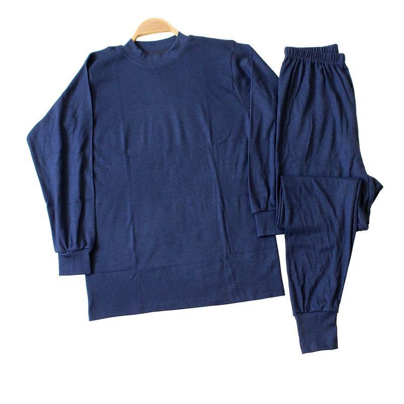 Heren thermisch ondergoedset van puur katoen - Zachte en ademende basislaag voor koud weer - Comfortabele lage halslijn en coltrui-opties_voghion.com