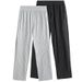 Pleated Lightweight Straight Leg Pants – Summer Casual Trousers With Draped Silhouette (Black/Silver Grey, S-XXL)_voghion.com