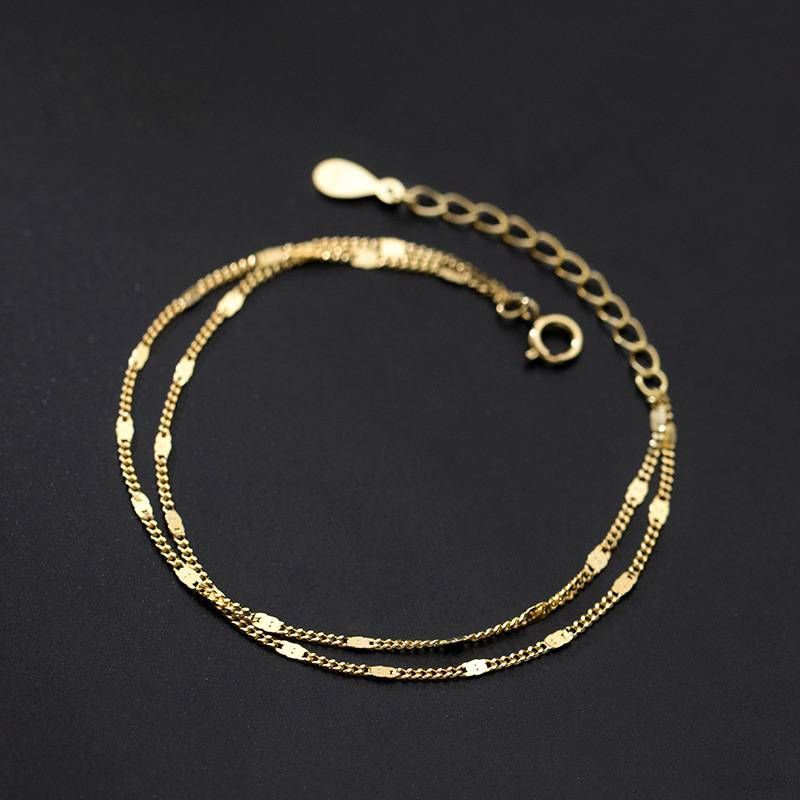 S Sier Simple Small Fresh Double Layer Bracelet Lady Temperament Niche Sweet Design Hand Jewelry_voghion.com