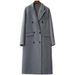 Damkläder Lågsäsong Dubbelknäppt kashmirkappa Lång lös kostymkrage 100 ullkappa Temperament Dubbelknäppt kappa_voghion.com