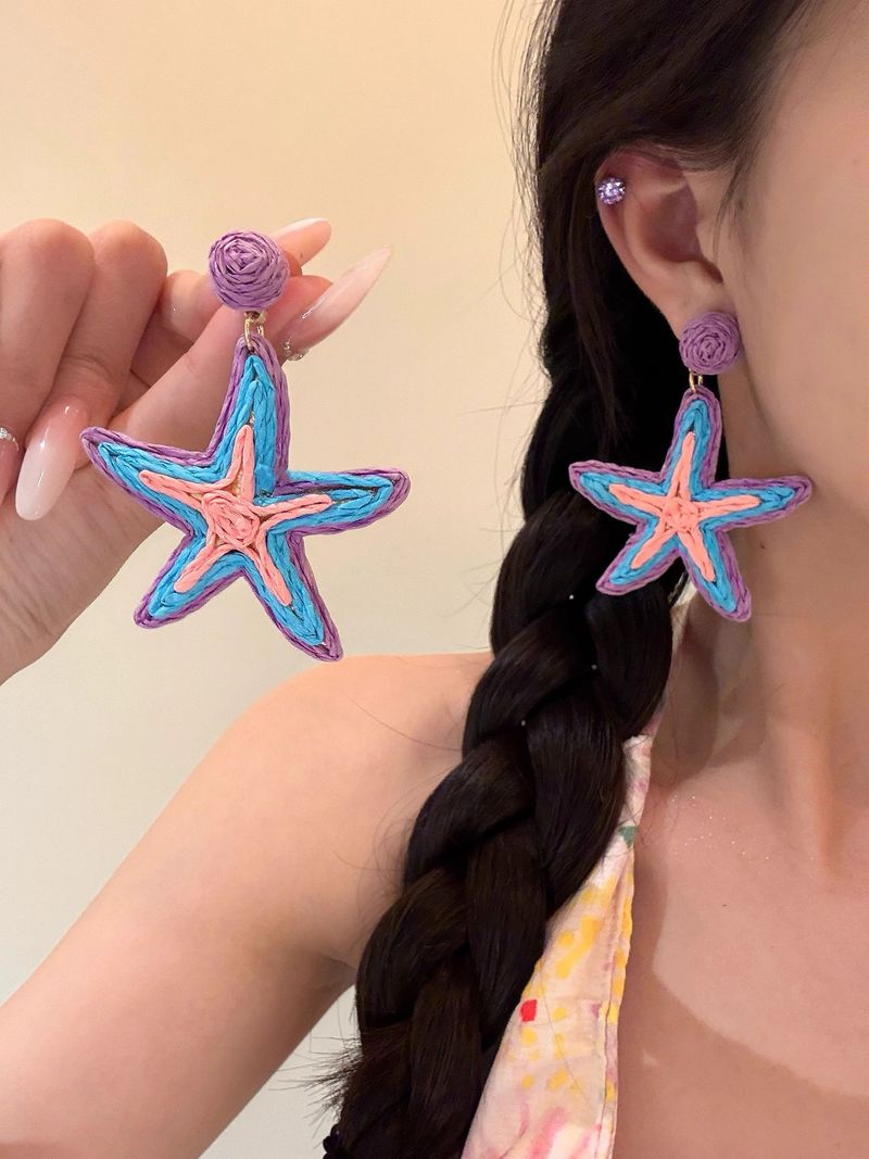 Sea Salt Stars, Exaggerated Personality, Starfish Women's Vacation Style, Summer Seaside Tourism, Design_voghion.com