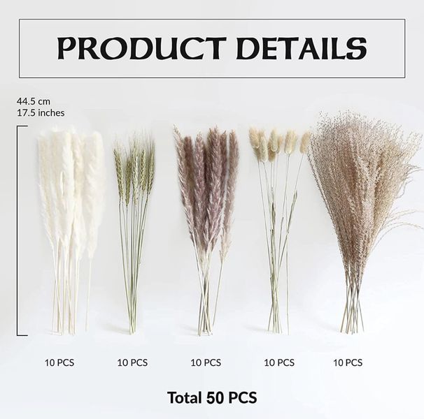 Reed Rabbit Tail Whisk Small Pampas Grass Home Decoration Mixed Dried Flower Bouquet_voghion.com