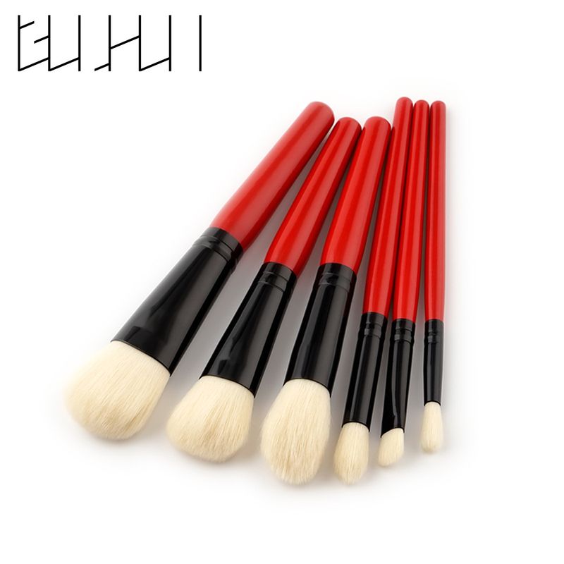 6 meigipintslite komplekt, meigivahendid, suur punane jumestuskreemi pintsel, lauvärvi pintsel GUJHUI_voghion.com
