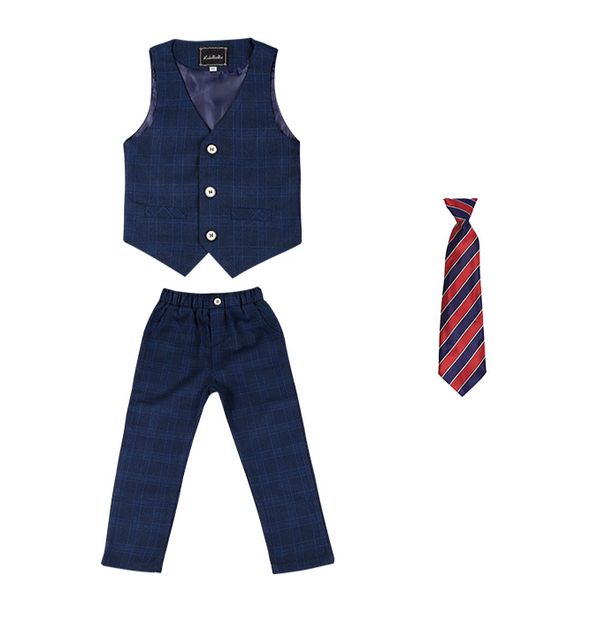 Mother & Kids Otroška obleka v korejskem slogu za dečka, enobarvna majhna obleka, cvetlična deklica, kostum za poročno gostiteljico, nov komplet otroških oblek_voghion.com