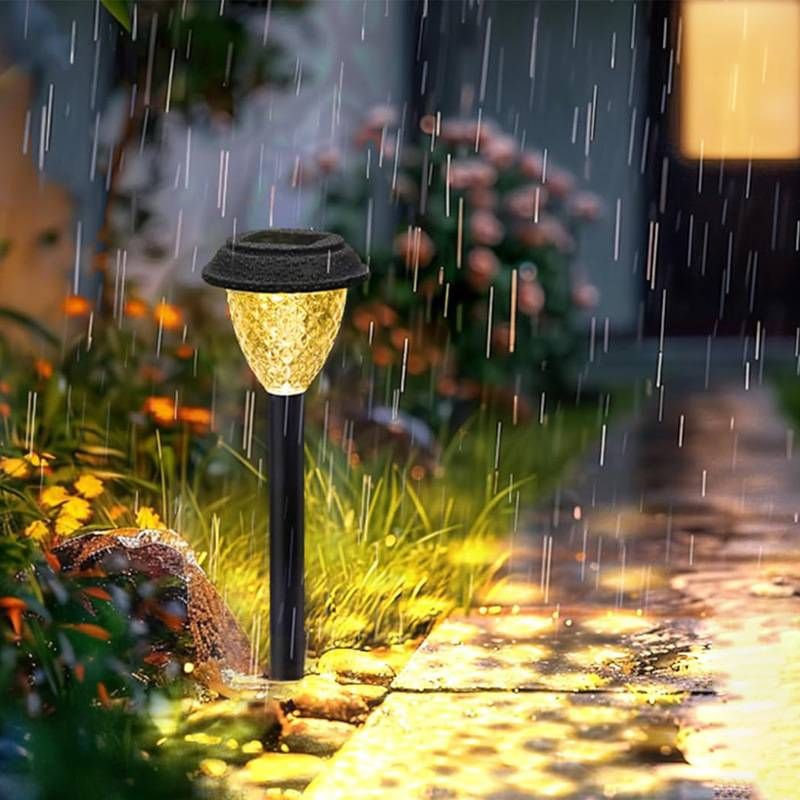 Luces solares para jardín exterior - Luces LED decorativas de 10 W con estacas en colores cálidos y multicolor, ABS IP65 resistente al agua para césped y caminos._voghion.com