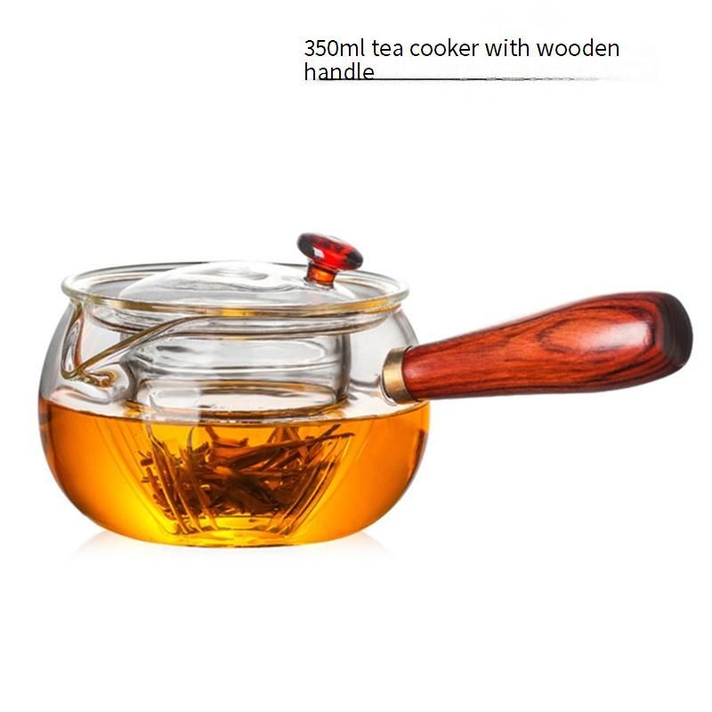 Handcrafted Wood-Handle Teapot - Premium Borosilicate Glass Infuser For Gongfu Tea, Herbal Brews & Chrysanthemum Tea_voghion.com