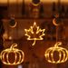 Halloween LED Decorative Lights - Pumpkin & Maple Leaf Window Suction Cup Lights, Festive Atmosphere Decor,_voghion.com