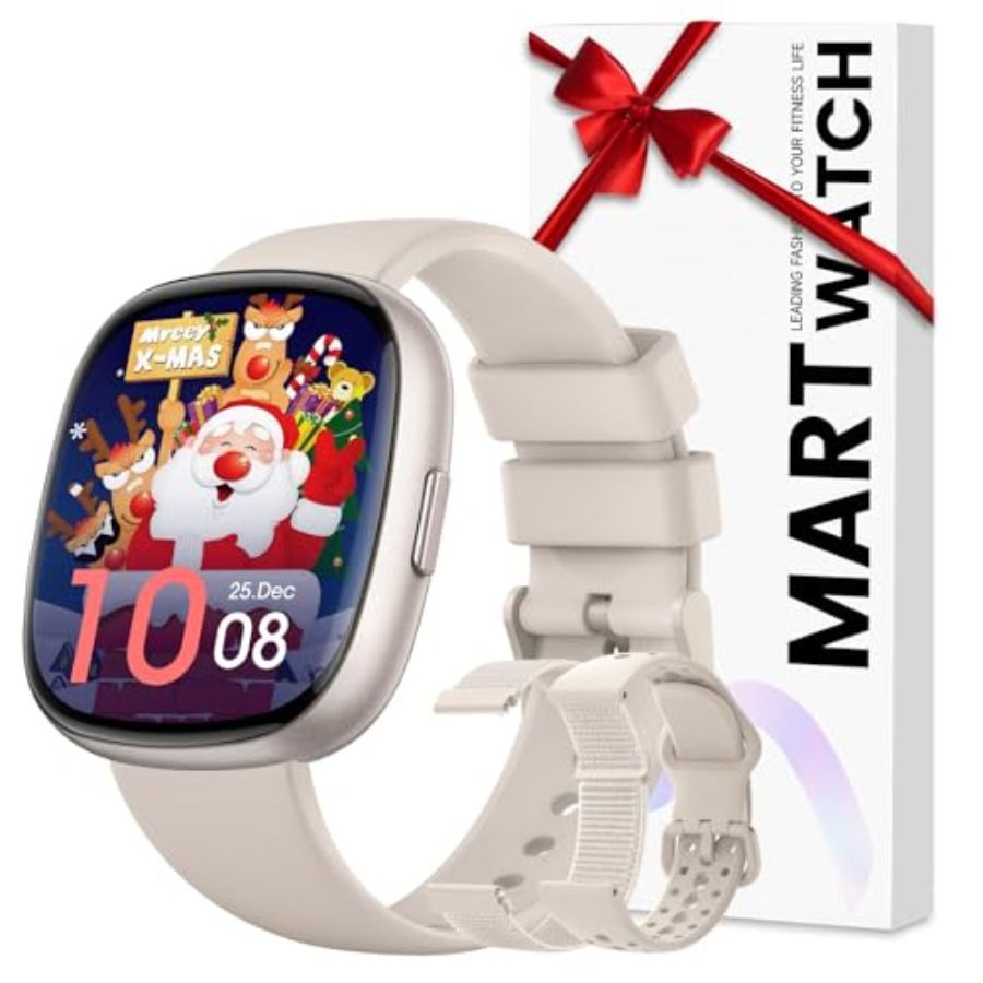 Slimme horloges voor dames en heren Fiess: Fiess Tracker met Maak en Ontvang Gesprekken, Batterijduur van 10 dagen, Hartslagmeter, SpO2 Slaapmonitor_voghion.com