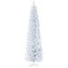7' Snow Flocked Artificial Pencil Christmas Tree, Slim Xmas Tree With Realistic Branches And Plastic Base Stand For Indoor Decoration, White_voghion.com