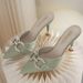 Women's Elegant Pointed Toe Mule Sandals With Rhinestones - Stylish & Comfortable Summer Slides In Sizes 33-40_voghion.com