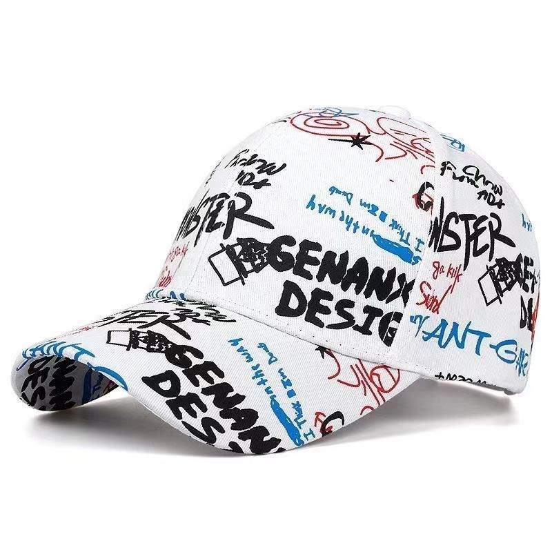 Graffiti Printing Baseball Cap Outdoor Cotton Shade Hat Men Women  New Fashion Summer Caps Adjustable Leisure Hats_voghion.com