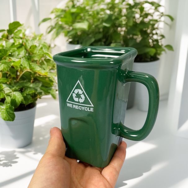 Tricky Trash Can Creative Ceramic Office Desktop Storage Pen Holder Large Capacity Mug High Temperature Resistant Water_voghion.com