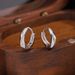 S999 Orecchini a cerchio semplici Mobius in argento puro per donna, stile freddo, linea intrecciata, fibbia per orecchini di alta qualità_voghion.com