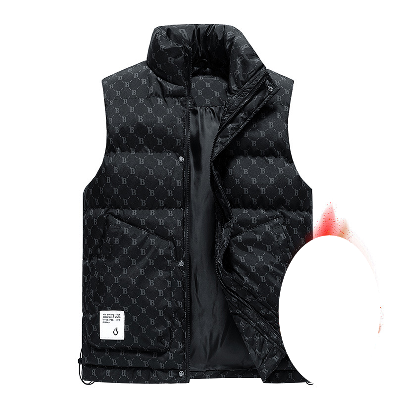 Men's Clothing Winter New Vest Men's Korean Style Thickened Stand Collar Vest Youth Jacket Vest Coat Men_voghion.com