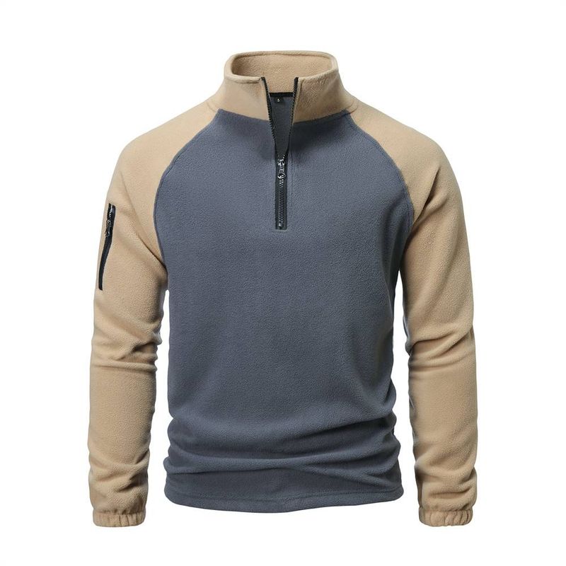 Hoogwaardige mode-bovenkleding voor heren, opstaande kraag, halve rits, lange mouwen, casual, losse sport-sweatshirts S-3XL_voghion.com