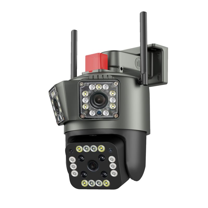 360° beveiligingscamera voor buiten met drie lenzen - Smart HD, draadloos, weergave op afstand via telefoon_voghion.com