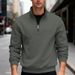 Men's Fleece Zip-Up Hoodie - Soft & Warm Pullover With Stand Collar, Relaxed Fit, Heavyweight Knit For Casual Wear (Multiple Colors & Sizes)_voghion.com