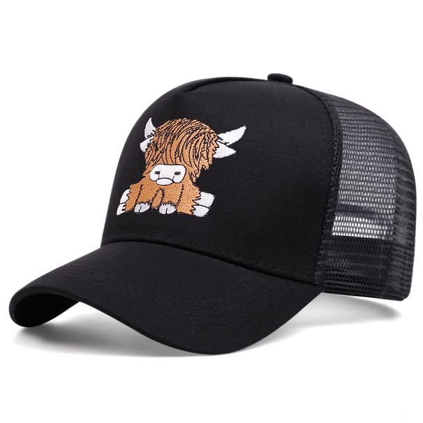 British Yak Embroidery Grid Baseball Duckbill Cap Casual Hip-Hop Dad Hat_voghion.com