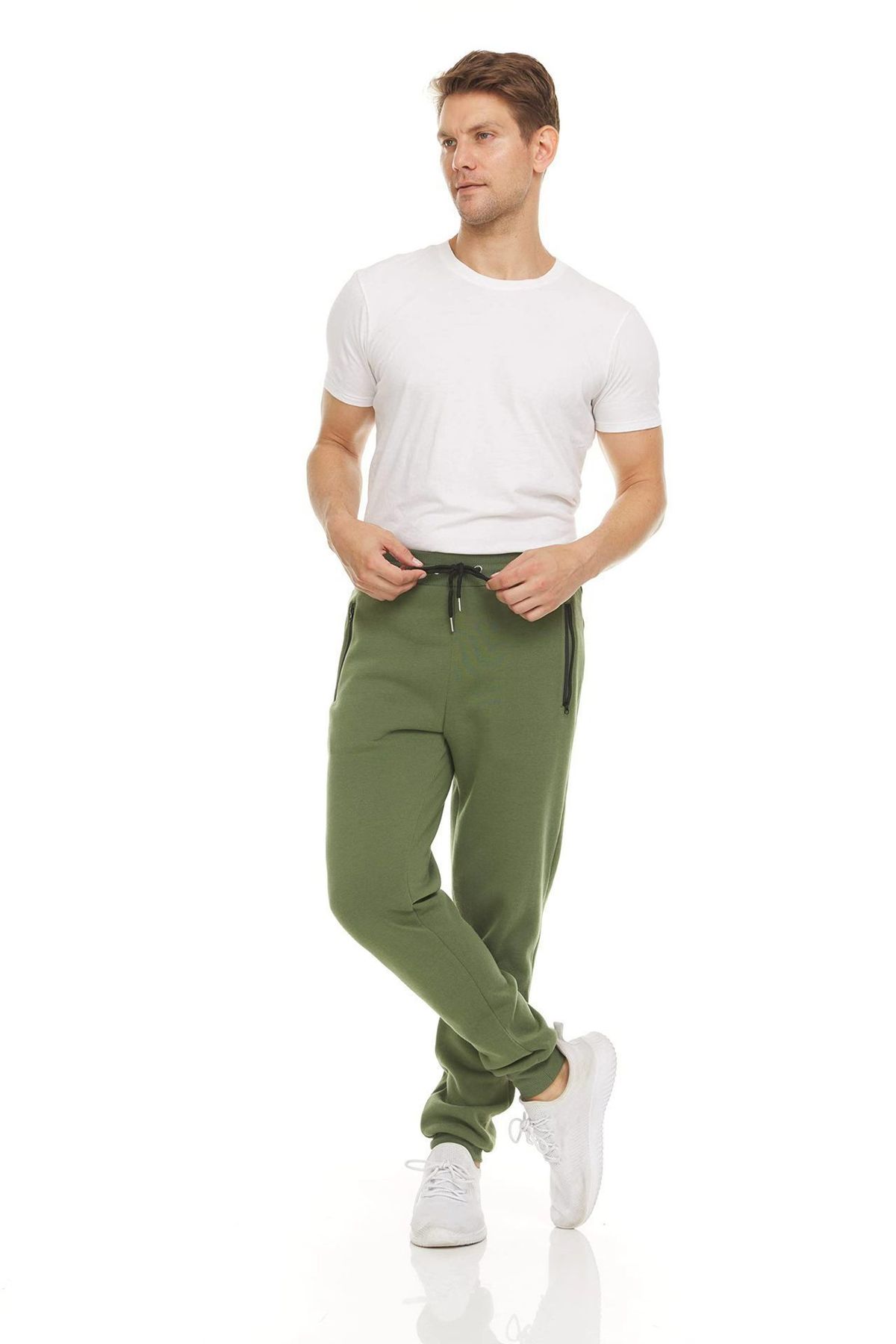 Men's Slim Fit Jogger Pants With Zipper Cuffs - Breathable Polyester Activewear For Running, Gym & Casual Wear_voghion.com