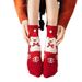 4-Pair Women's Coral Fleece Christmas Socks, Non-Shedding Fuzzy Sleep Socks With Half-Side Plush, Festive Ankle Socks For Home_voghion.com