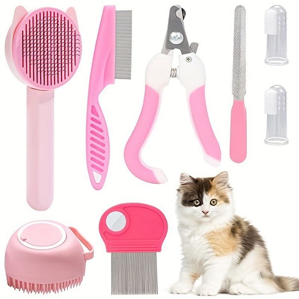 Summary Beauty Kit Nail Clippers And Files Flea Comb Pet Shedding Brush Silicone Toothbrush Customizable Label_voghion.com