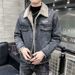 Jeansjacke Herren Fleece Verdickte Amerikanische Jacke Herren Lammwolle Baumwolljacke Top_voghion.com