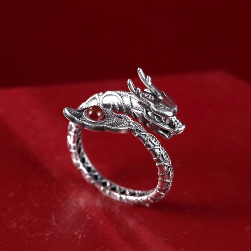 Divine Tail 2024 New Niche High-end Sense Temperament Ring Zodiac Dragon Birth Year Gift_voghion.com