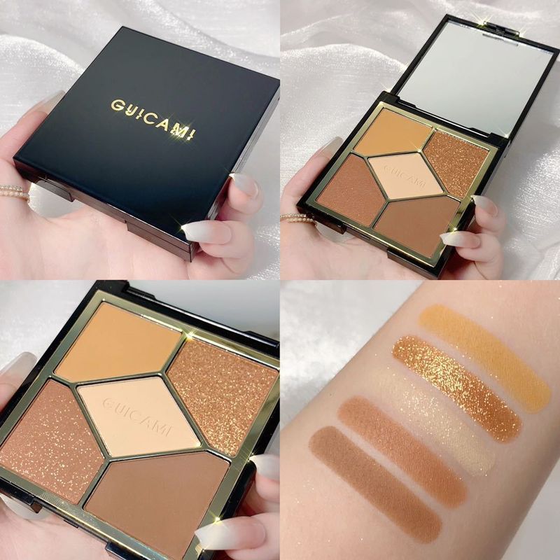 Five Color Eyeshadow Tray Matte Pearl Glitter Earth Color Eyeshadow For Women Makeup Tray_voghion.com