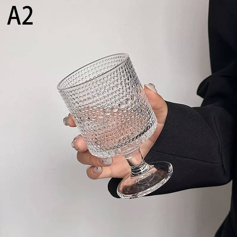 Creative Striped Glass Ball High Feet Glas Wine Glasses Goblet Vintage Drinking Cup Vintage Coffee Juice Champagne Cocktails Cup_voghion.com