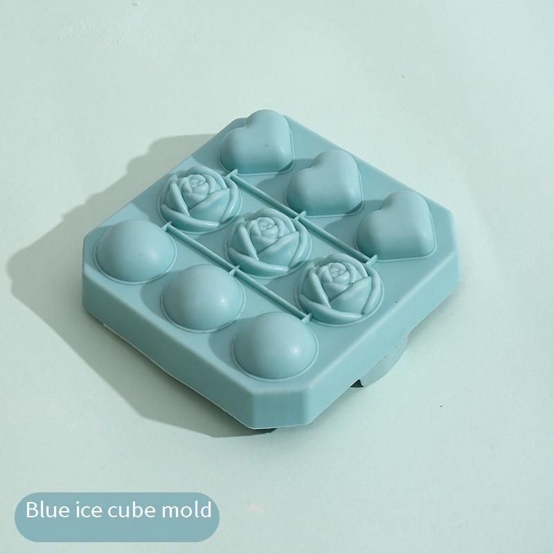 Silicone Ice Cube Tray With Rose & Heart Shapes - Easy Release, BPA-Free, Reusable Ice Maker For Cocktails & Beverages_voghion.com