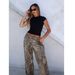 Women's Cargo Pants With Drawstring Waist & Multiple Pockets - Comfortable Loose Fit Straight Leg Workwear Pants For Casual Street Style_voghion.com