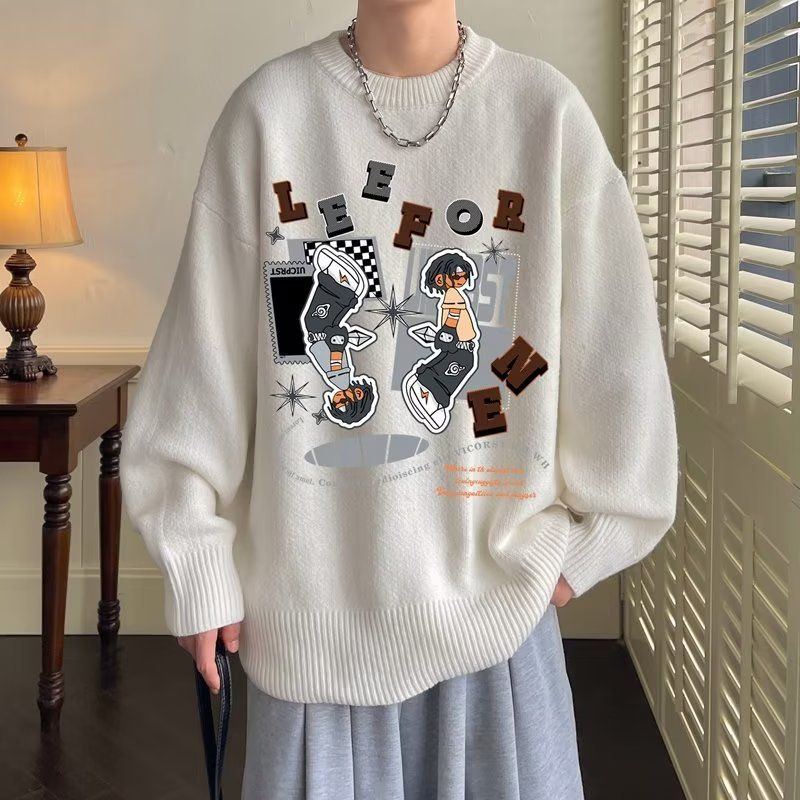 New soft and simple sweater for men, autumn and winter thick knitted sweater, retro knitted sweater, trendy top_voghion.com