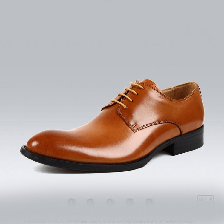 Autumn And Winter New Leather British Pointed European Version Men's Business Formal Single Shoes, Lace Up Shoes For Men_voghion.com