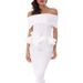Verve Hot Selling Women's Off-Shoulder Two-Piece Set With Ruffle Trim Bodycon Dress_voghion.com