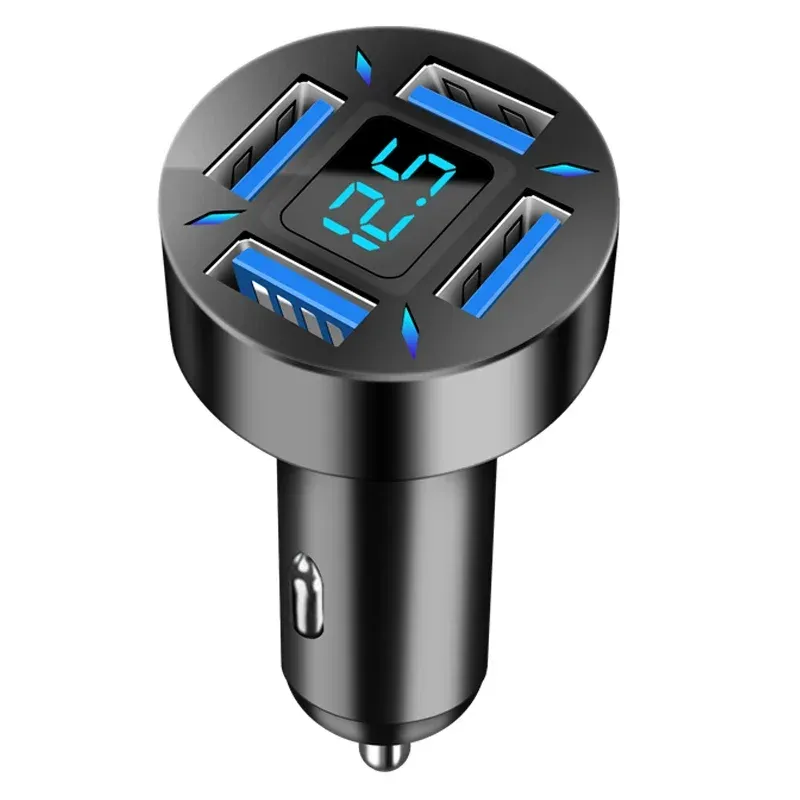 USB Car Fast Charging Phone Adapter For IPhone 16 15 Samsung Xiaomi Huawei Quick Charger 3.0 Charger With Digital Display_voghion.com