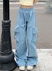 hot selling Y2k Cargo Women Streetwear Casual Wide Leg Pants Haruku Vintage Solid Baggy Straight Trousers Ladies Oversize Sweatpants_voghion.com