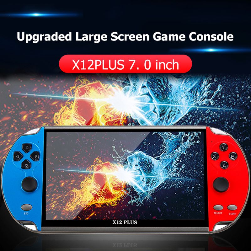 X12 PLUS Handheld Game Console 7.1 Inch HD Screen Handheld Portable Video Player Built Classic Free Games Console_voghion.com