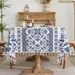 Tovaglia in porcellana blu e bianca – 59% cotone e 41% poliestere, antiscivolo e resistente al calore (rettangolare, 150x100 cm/150x300 cm)_voghion.com
