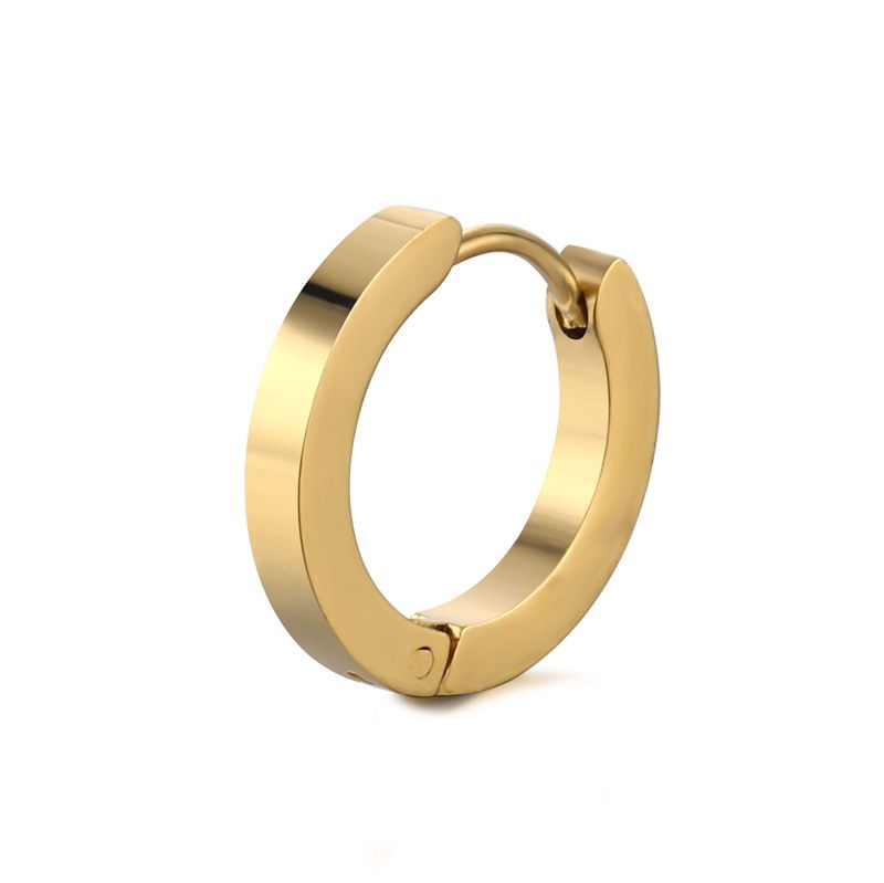 Alisouy 2pc Punk Frauen Männer Kleine Huggie Ohrringe Edelstahl Runde Glatte Kreis Creolen Schmuck_voghion.com