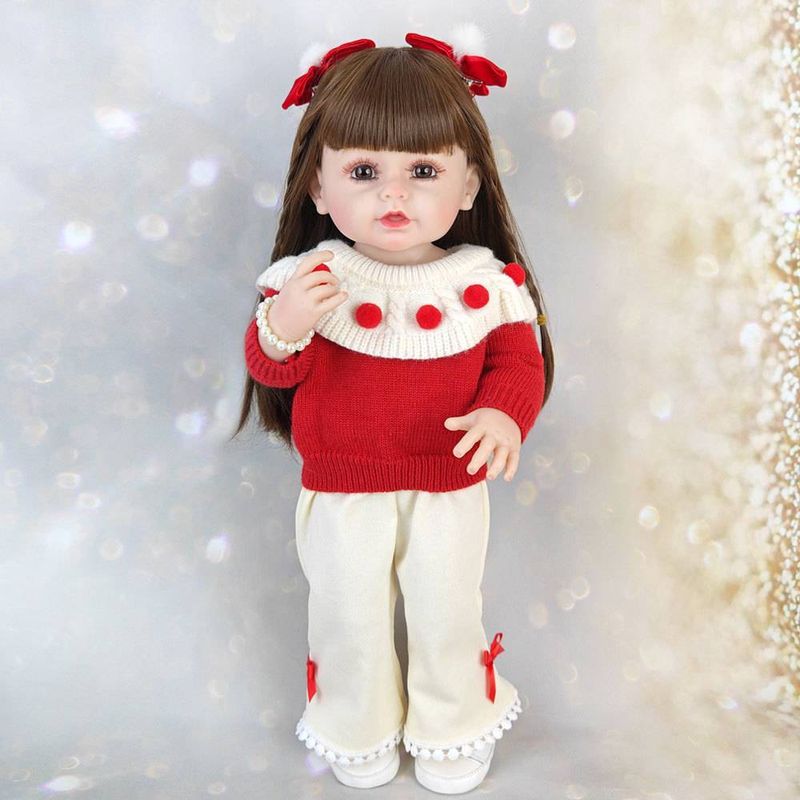 55cm Pinchable Reborn Doll Girl Children Bathing Companion Washable Toys Simulation Baby Doll Toddler Christmas New Year Gift_voghion.com